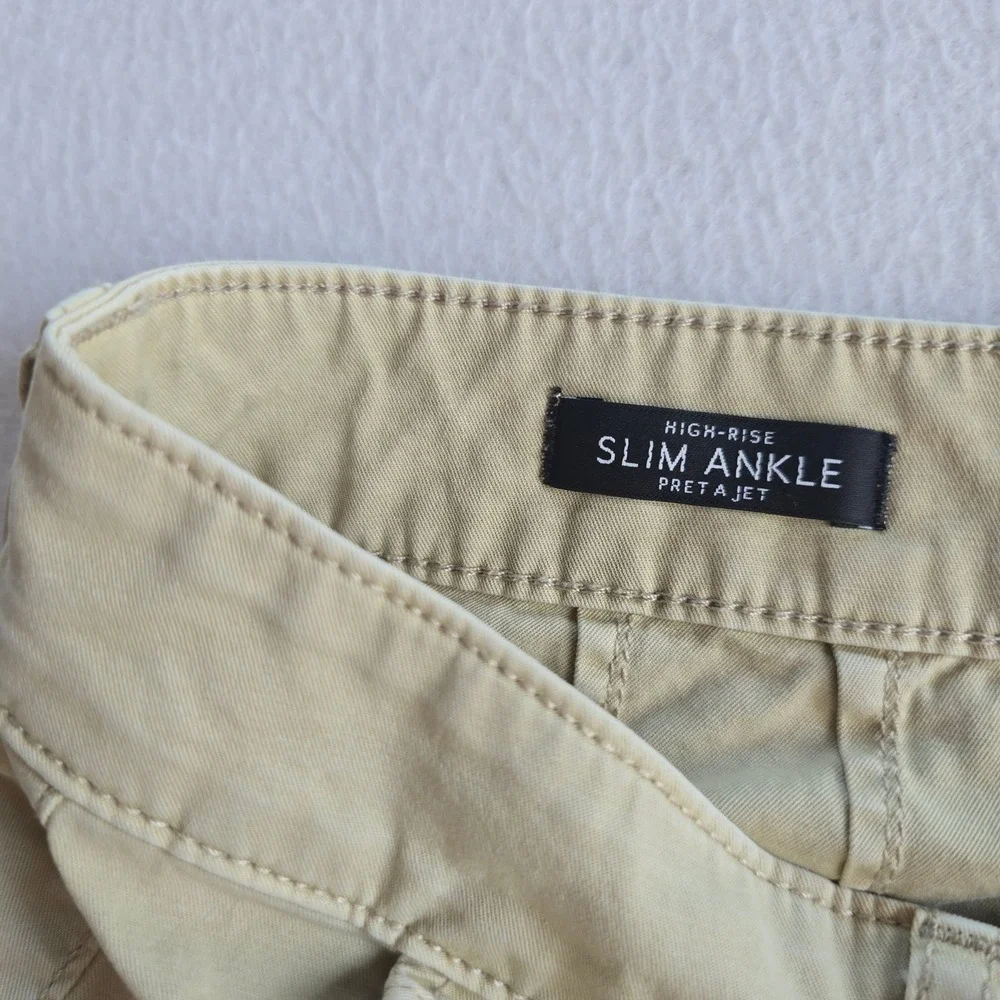 White House Black Market Pret-A-Jet High Rise Slim Ankle Khaki Utility Pants 8